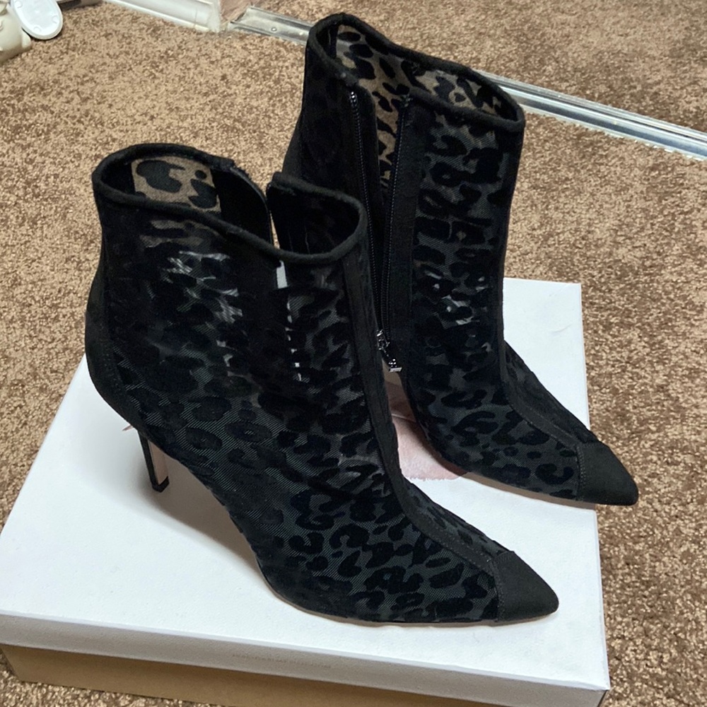 Cute sheer cheetah booties